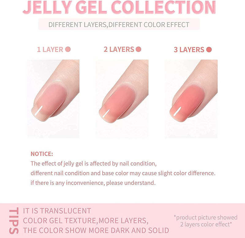 4 Colori Semipermanente Smalto Bianco Latte Rosa per Unghie Colore Naturale Rosa Gelatina Di Cristallo Trasparente Soak off Gel UV LED 8 Ml