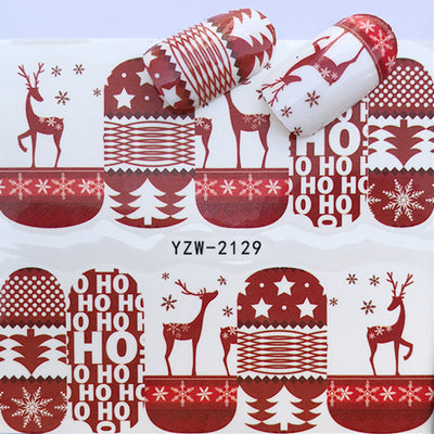 Explosion Models Christmas Series Water Transfer Nail Stickers Nail Stickers Full Stickers Nail Jewelry Watermark Stickers