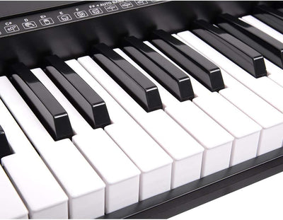 Tastiera Musicale Pianola Elettronica 61 Tasti Pianoforte Multifunzione Con 255 Ritmi 50 Brani Preimpostati Funzione Percussione Ingresso USB AUX E Leggio Porta Spartito E Tablet