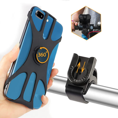 Porta Cellulare Bici, Universale Supporto Smartphone per Bici 360° Rotabile, Staccabile Telefono Porta per MTB Moto Bicicletta Compatibile Con Iphone 13/12/11/Pro Max, Smartphone 4.5"-7.0" (Nero-4)