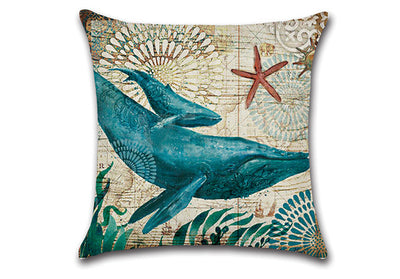 Marine Life Sea Turtle Seahorse Whale Octopus Pillow