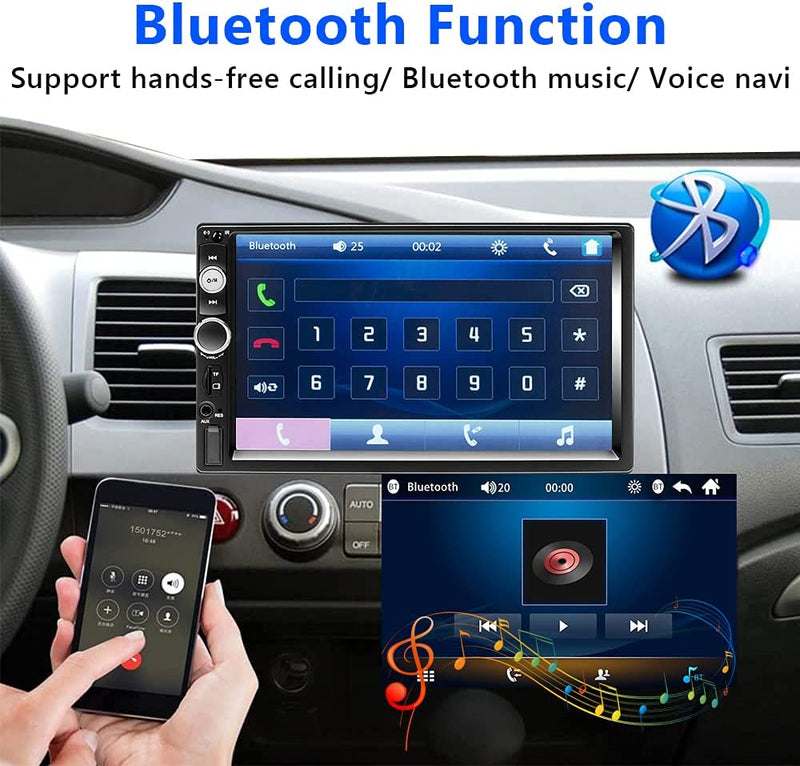 Autoradio 2 Din Con Vivavoce Bluetooth, 7 Pollici Radio Stereo Auto Con Schermo USB FM AUX TF Controllo Del Volante Collegamento Mirror per Telefono Android/Ios + Telecamera Posteriore