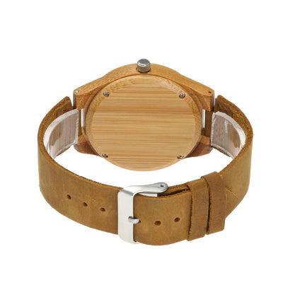 Wooden Watch Leather Couple Models Bamboo and Wood Watches