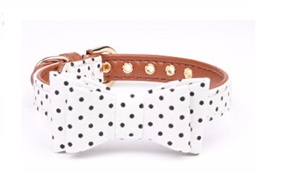 Polka Dot Dog Triangle Scarf Collar Leash Pet Pu Dog Leash