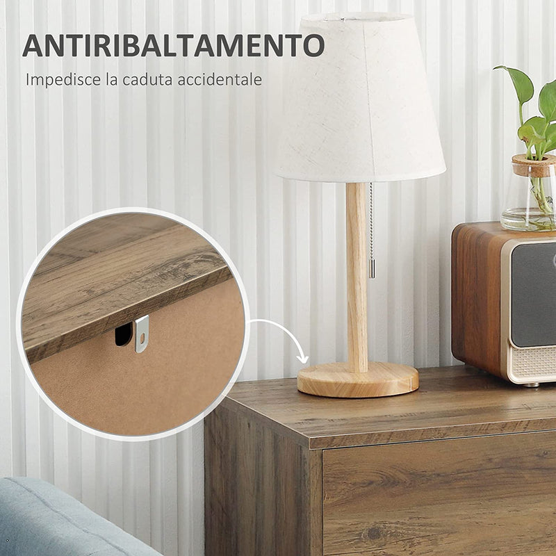 Mobile Da Salotto E Soggiorno in Legno Con Cassetti E Armadietti, Credenza Moderna in Stile Nordico, 76.5X39.5X64.5Cm