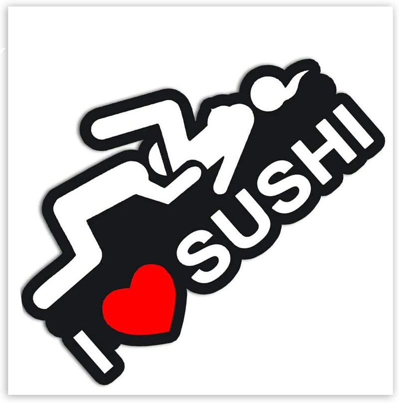 ® 2 X Adesivi Vinile I Love Sushi per Auto Moto Finestrìno Scooter Bici Motociclo Tuning B 90