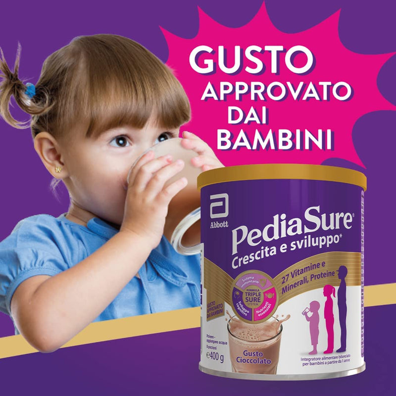 Crescita E Sviluppo: Integratore Alimentare per Bambini - Multivitaminico Con 27 Vitamine E Minerali E Proteine | per Bambini Da Un Anno in Su | Confezione 400G | Gusto Cioccolato