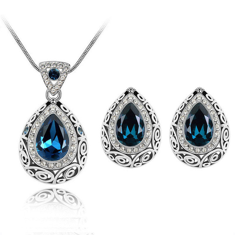 Austria Crystal Guard Water Droplet Necklace