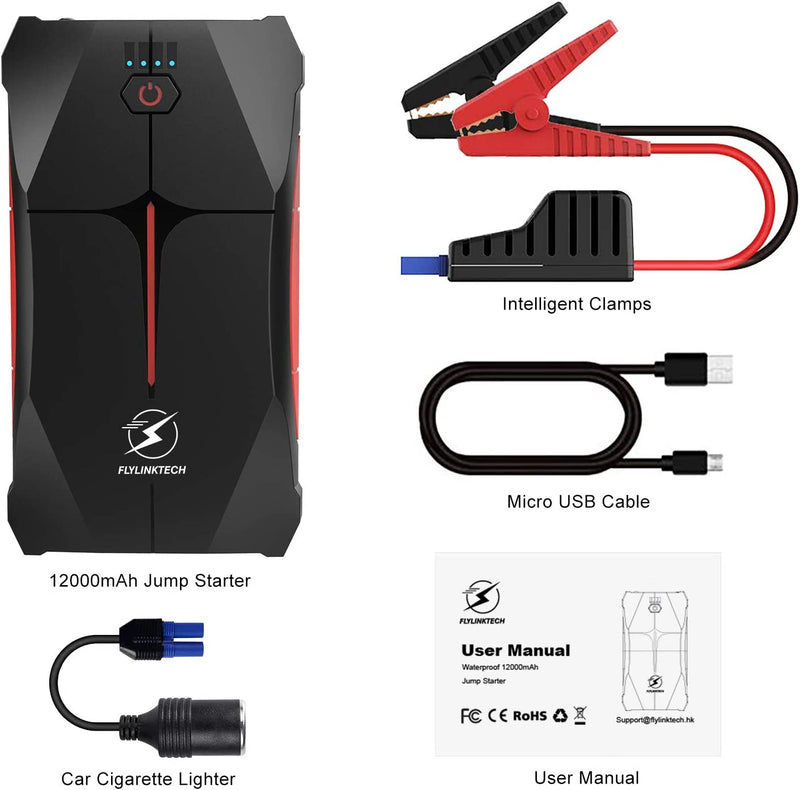 Avviatore Emergenza per Auto- 1000A 13200Mah Avviatore Portatile per Motore Benzina, Impermeabile IP67, Fino a 6,0L Ges O 5,0L Diesel, 12V Jump Starter, Torcia a LED, Porta USB Da per Smartphone