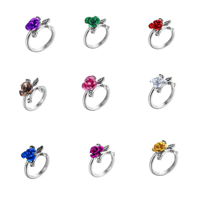 Alloy Personality Plant Ladies Rose Ring