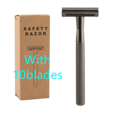 Long-Lasting Manual Shaver with 10 Pieces Double-Sided Blades