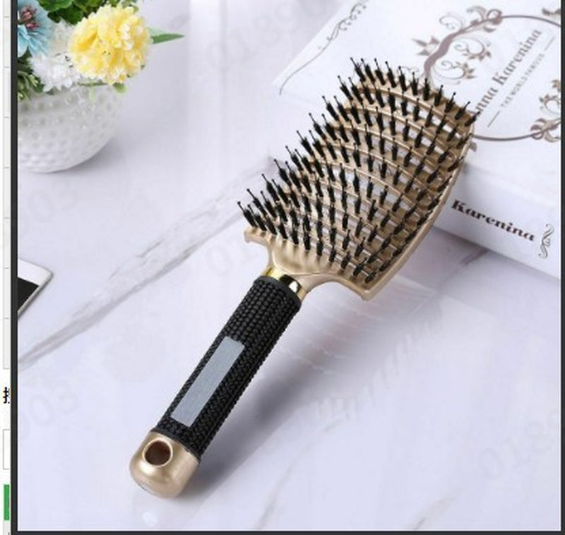 Curved Large Curved Comb, Boar Bristle Massage and Curly Hair Styling Comb