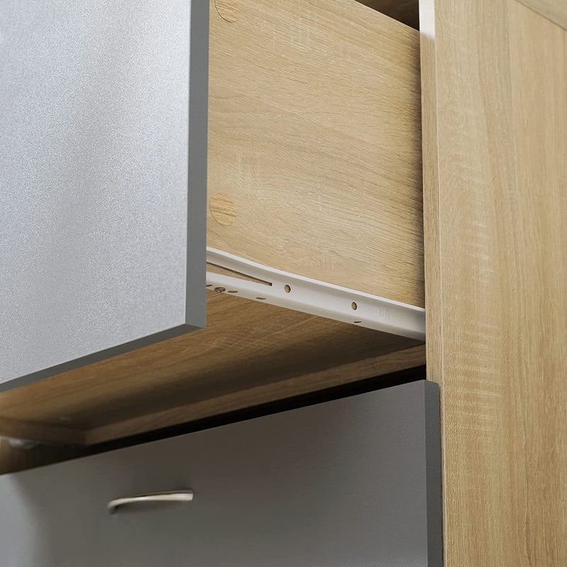 Credenza Moderna per Cucina Con 2 Cassetti E Armadietto, Mobile Dispensa per Microonde E Macchina per Caffè, Grigio