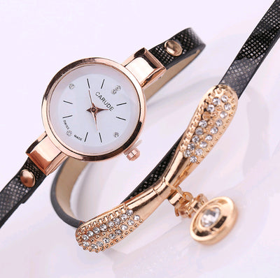 Thin Belt Fashion Ladies Watch Casual Three-Ring Winding Bracelet Watch Women'S Fashion Quartz Watch