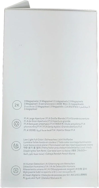 Mi Smart Camera C300 2K, Telecamera Wifi Interno Sorveglianza, Rilevamento Umano Intelligente AI, Risoluzione 2K, Rilevamento Umano Con IA -Lente 6P Apertura F1.4, Bianco
