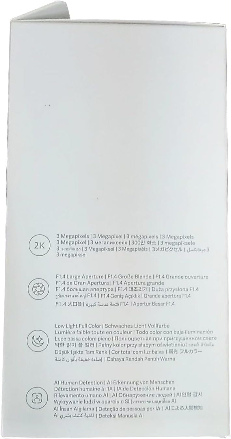 Mi Smart Camera C300 2K, Telecamera Wifi Interno Sorveglianza, Rilevamento Umano Intelligente AI, Risoluzione 2K, Rilevamento Umano Con IA -Lente 6P Apertura F1.4, Bianco