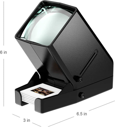 Visore per Diapositive E Negativi a LED Portatili Da 35 Mm Proiettore Di Diapositive Visualizzatore Di Diapositive Da Tavolo a LED Daylight Ingrandimento 3X per Diapositive Da Lettore Diapositive