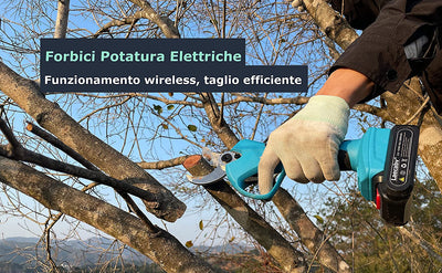 Forbici Potatura Elettriche 40Mm Progressivo Professionali Cesoie per Potatura Con 2 21V/2Ah Batteria per Potatura Giardinaggio Ulivi Albero Da Frutta Vigneto (LA40)