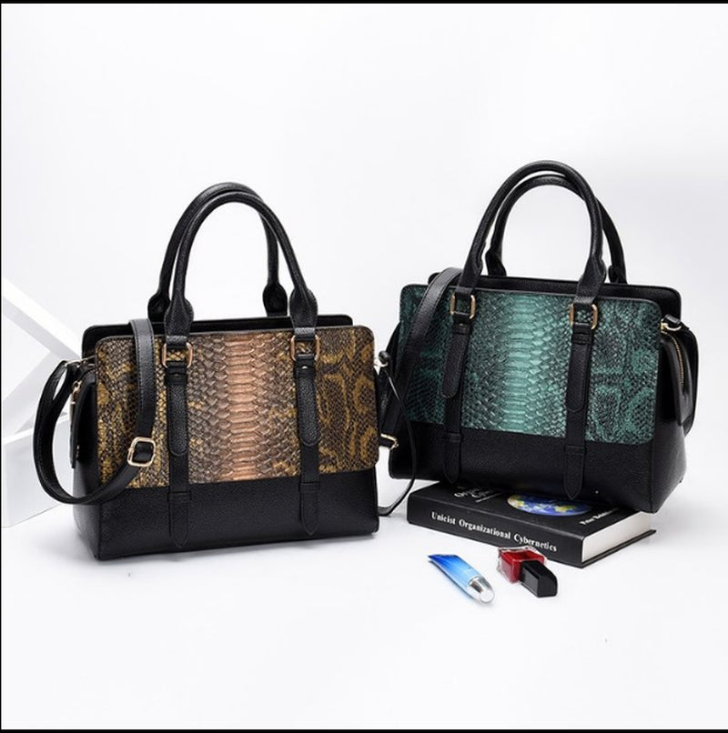 New Female Bag Snake-Print Handbag Large-Capacity European and American Style Fan Wear Bag Trend Shoulder Bag