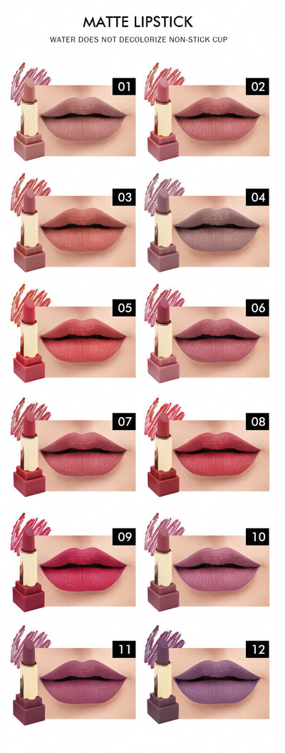 12 Color Square Tube Lipstick