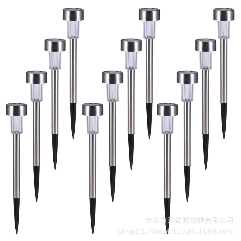 Factory Wholesale Stainless Steel Solar Light Lawn Lamp LED Garden Light Tube Lamp Foreign Trade Cross Border Explosion