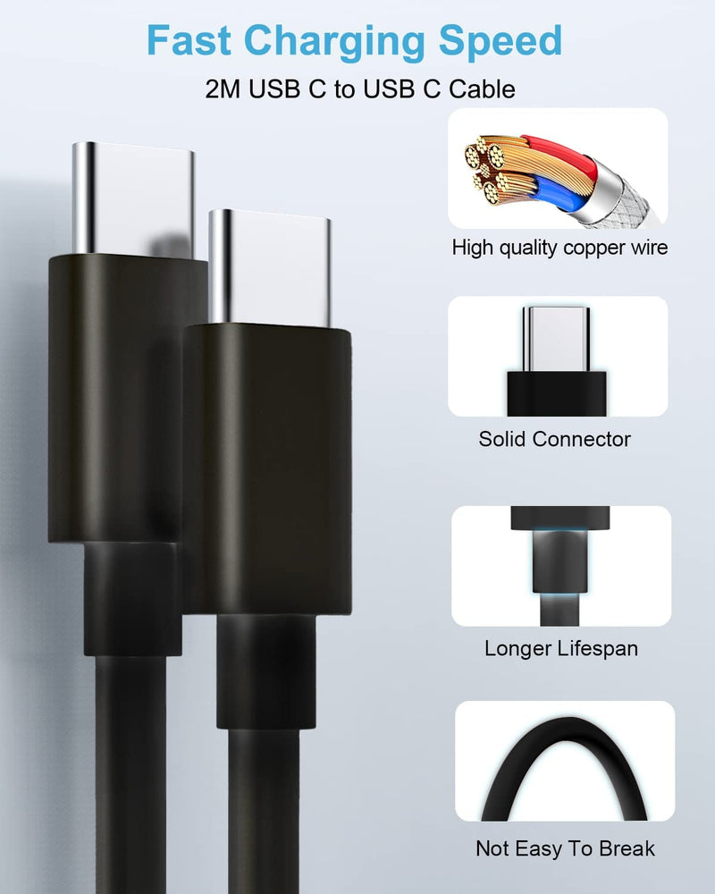 Caricatore USB C Rapido per Caricabatterie Samsung 25W, Alimentatore USB C per Samsung Galaxy S23 Ultra/S23/S22 Ultra/S21 Ultra 5G/S21 FE/S20/S10/S9/A53 5G/A13, Spina Presa Tipo C Spinotto Con Cavo 2M