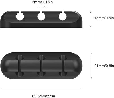 Organizer per La Gestione Dei Cavi Con Clip per Cavi, Ganci Adesivi, Supporto per Cavo per Cavi Di Alimentazione E Cavi per Accessori Di Ricarica, Cavo per Mouse, PC, Ufficio E Casa (3)