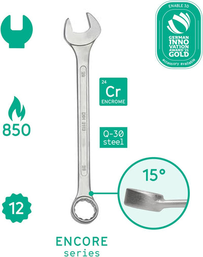 Set Chiavi Con Forchetta E Anello Da 26 Pezzi 6-32 Mm | WIESMANN 80270 | Set Chiavi per Viti Con Supporto per Trasporto