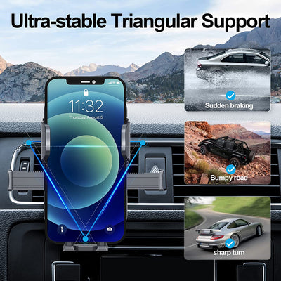 Amazon Brand -  Porta Cellulare Auto,360°Rotazione Supporto Cellulare Auto Bocchetta Dell'Aria Universale,Stabile Clip Porta Telefono Auto Compatibile Con Iphone 13 12,Samsung Galaxy,Huawei