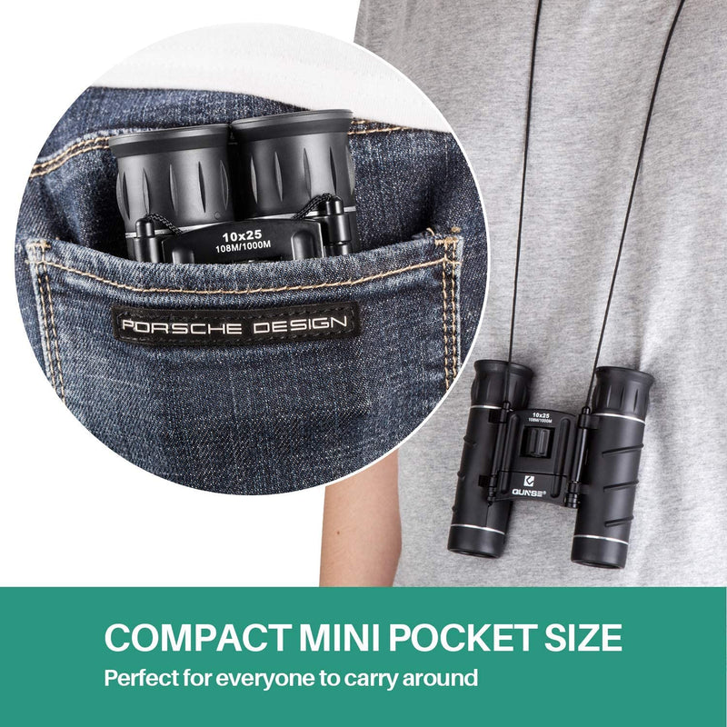 10X25 Binocolo Professionale Compatto, Cannocchiale, Mini Binocolo Tascabile per Bird Watching, Escursionismo,Campeggio Caccia, Viaggio, Sportivi,Concerti