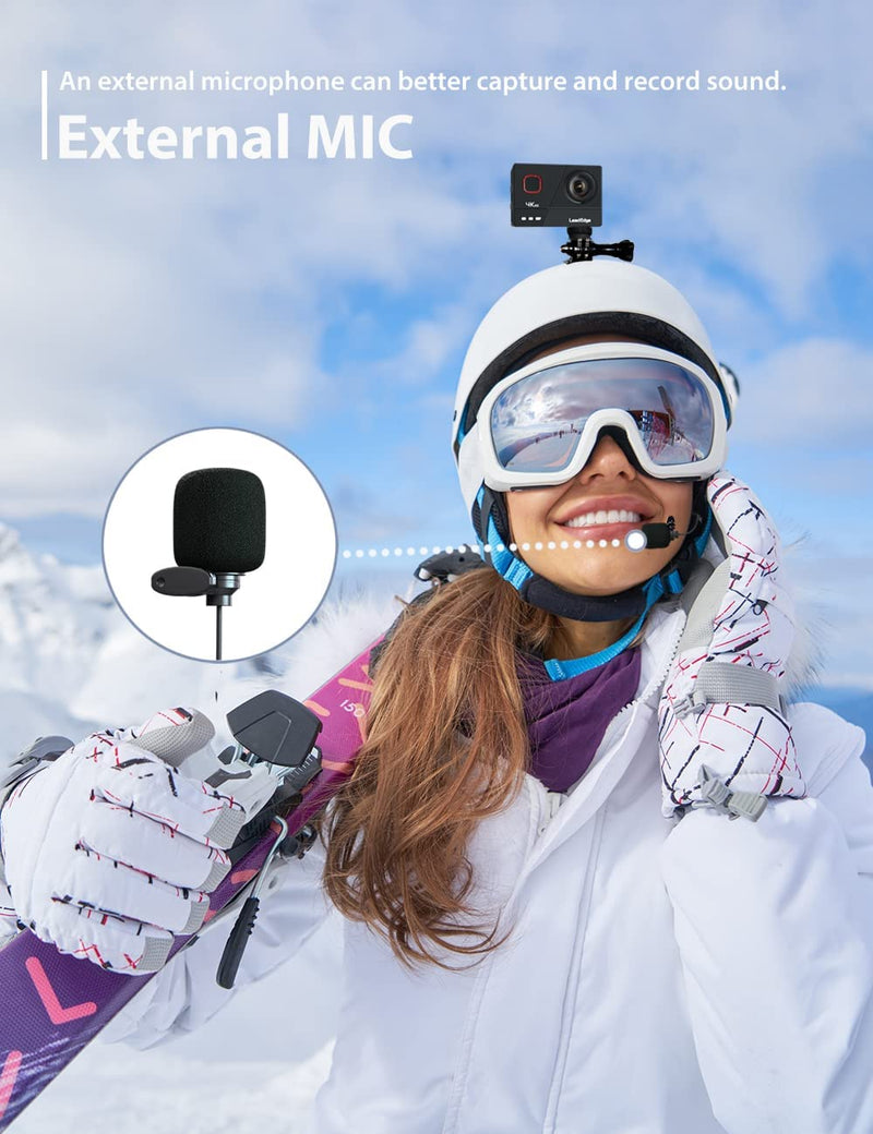 Action Cam 4K/30FPS 20MP EIS Microfono Esterno Wifi Telecomando 2.0 IPS Grandangolare Immersione Subacqueo Di 40 Metri Impermeabile Action Cam 4K 2X1050Mah Batterie E Accessori
