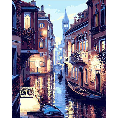 Venice Landscape Diy Frameless Digital Oil Painting