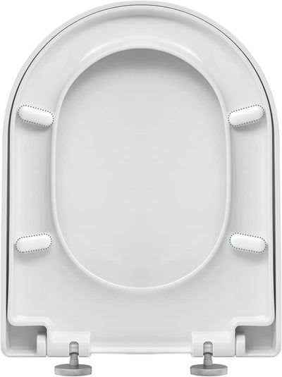 WS2543 Sedile WC Copriwater Chiusura Ammortizzata Soft Close Toilet Seat Bagno in Plastica Antibatterico Bianco