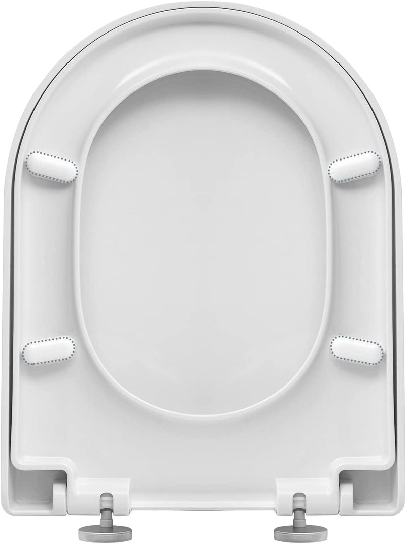 WS2543 Sedile WC Copriwater Chiusura Ammortizzata Soft Close Toilet Seat Bagno in Plastica Antibatterico Bianco