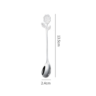 Japanese Style Stainless Steel Cartoon Sunflower Spoon