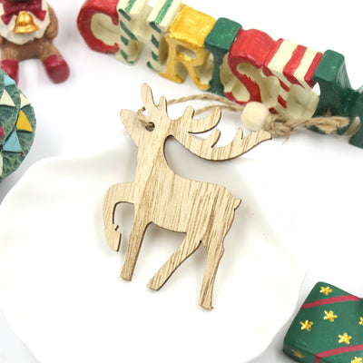 Christmas Snowflake Elk Wooden Pendant Decoration