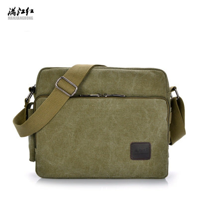 Manjianghong New Canvas Bag Bag Bag Retro Trend of Men'S Business Metrosexual Inclined Shoulder Bag Foreign Trade Package