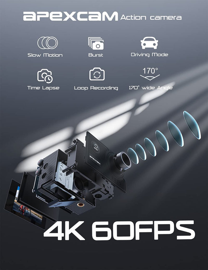 4K 60FPS EIS Action Camera Wifi 20MP Sport Camera Ultra HD Fotocamera Impermeabile 40M Sott&