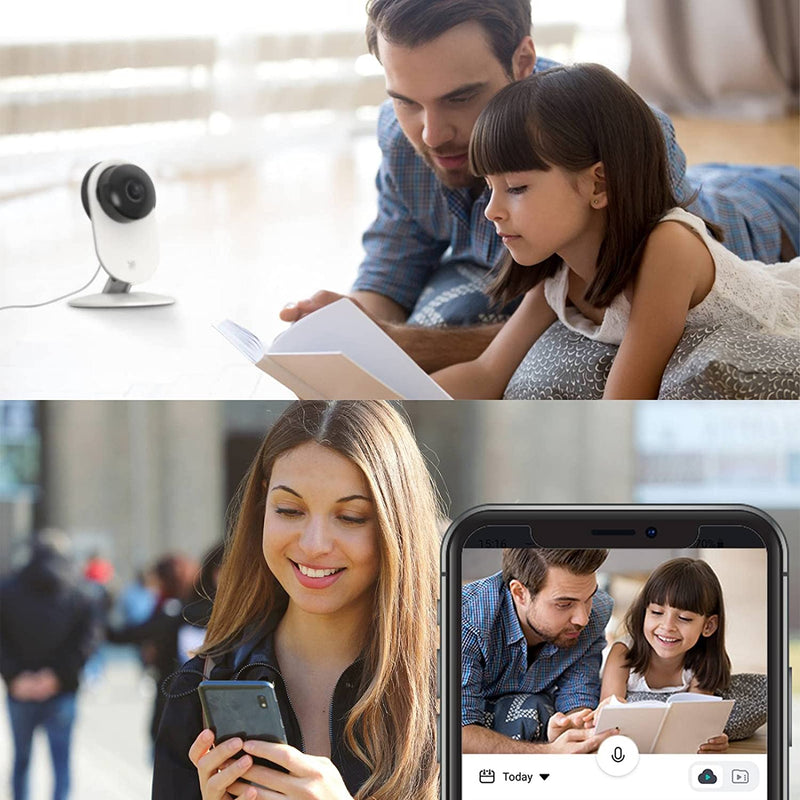 Home Camera 1080P Kit Da 2 ,IP Camera Wifi,Telecamera Interno Di Sorveglianza Con Rilevamento Di Movimento,Notifiche Push,Audio Bidirezionale,Visione Notturna,Smart Videocamera per Telefono,Laptop