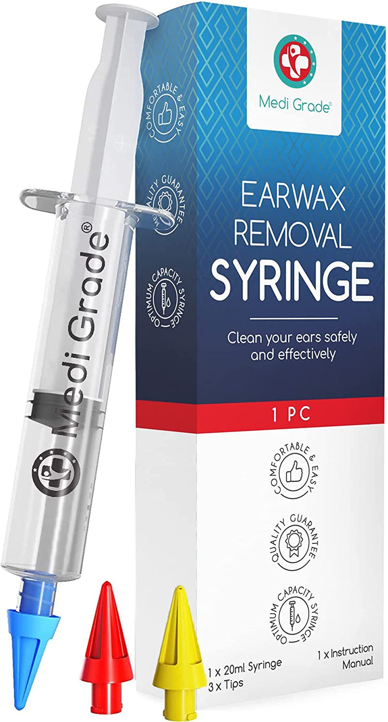 Kit Siringa Pulisci Orecchie – Siringa per Tappi Orecchie Con 3 Punte a Getto Quadruplo –Kit per Pulizia Orecchie Di Uso Domestico - Migliora La Chiarezza L’Udito