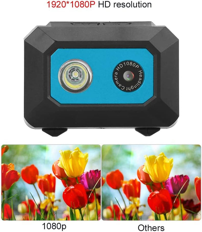Mini Action Camera - Videocamera DV per Videocamera Sportiva Con Faro Super Luminoso, Risoluzione HD 1920 * 1080P, Videoregistratore DVR Ultra Grandangolare 120 °, Videocamera Full Hd(Blu)