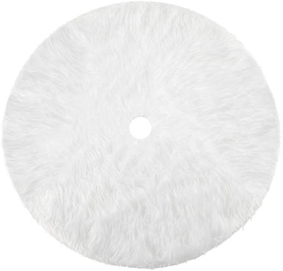 White Christmas Tree Skirt Plush Faux Fur Xmas Tree Carpet Merry Christmas Tree Decorations Ornament New Year Navidad Home Decor