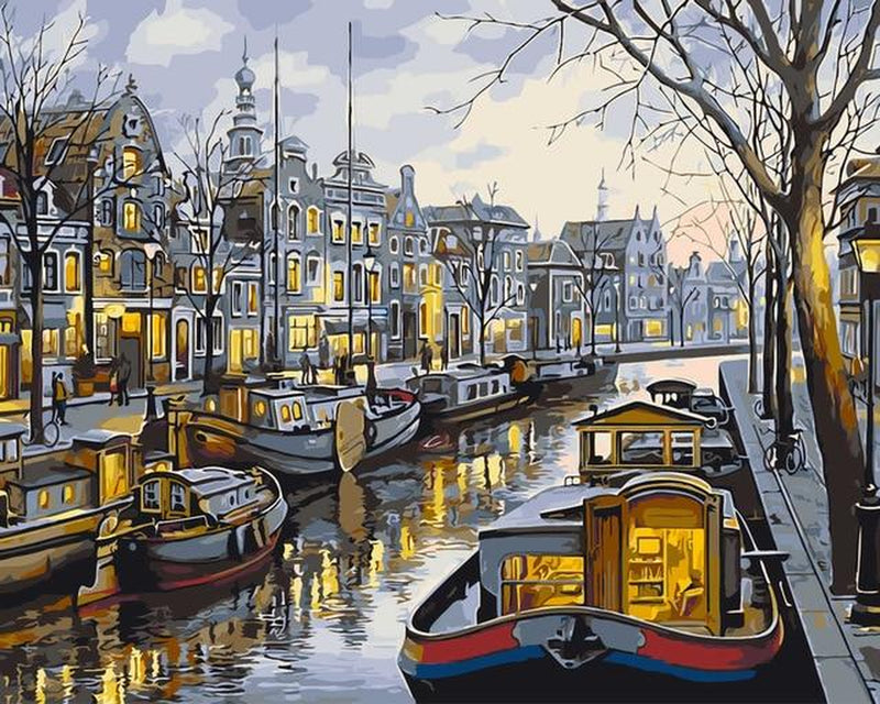 Venice Landscape Diy Frameless Digital Oil Painting