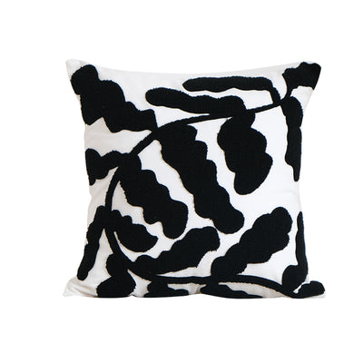 Modern Jane Wave Dot Geometric Black and White Cushion