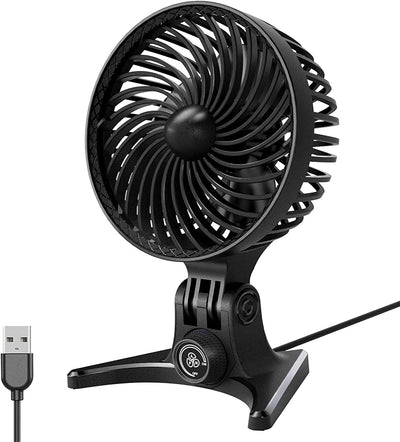 Ventilatore Usb,Mini Ventilatore Da Tavolo Silenzioso Portatile,Controllo Del Vento Rotante,Piegatura a 130°,Ventilatore Potente per Ufficio, Casa E All'Aperto (Nero)