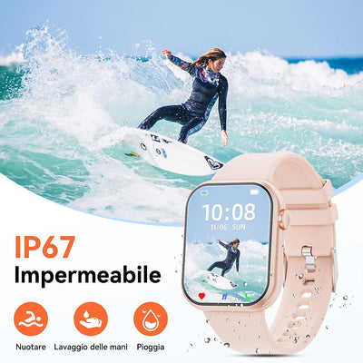 2023 Smartwatch Uomo Donna, 1,85'' Schermo Orologio Smartwatch Con Chiamata Bluetooth E Risposta Vivavoce, Smart Watch Con Contapassi, Cardiofrequenzimetro Da Polso, Orologio Fitness per Android Ios