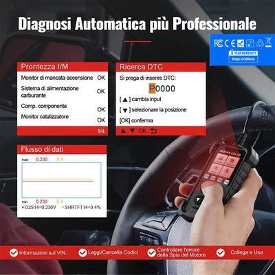 CDL20 Diagnosi Auto Tutte Autodiagnosi OBD2/ EOBD Con Funzioni OBDII Odb2 Diagnostica in Italiano Del Motore Strumento Diagnostica per Autoveico