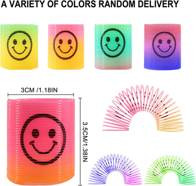 30 Pezzi Molla Giocattolo, Molla per Bambini, Mini Springs Smile Molla Arcobaleno, per Gadget Compleanno Bambini, Regalini Fine Anno Scolastico