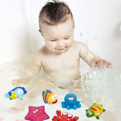 - Giochi Da Bagno per Bambini Giocattoli 6 Pezzi Giocattoli Da Bagno Morbidi Galleggianti per Bambini Con Creature Marine per Bambini Vasca Da Bagno O Piscina