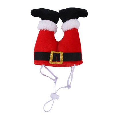 Dog Cat Christmas Costume Christmas Hat for Pet Outfit for Small Dogs Cute Fleece Hat Party Event Apparel Funny Clothes Accessory